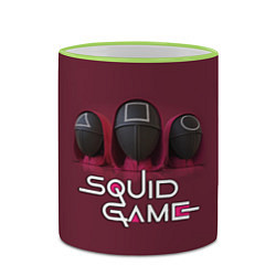 Кружка 3D ИГРА В КАЛЬМАРА ТРИО SQUID GAME TRIO, цвет: 3D-светло-зеленый кант — фото 2