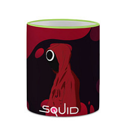 Кружка 3D Игра в кальмара Red Black, цвет: 3D-светло-зеленый кант — фото 2