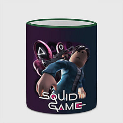 Кружка 3D SQUID GAME ROBLOX 456 ИГРА В КАЛЬМАРА РОБЛОКС 456, цвет: 3D-зеленый кант — фото 2