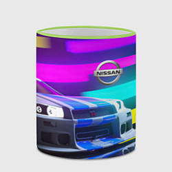 Кружка 3D NISSAN GT-R SKYLINE, цвет: 3D-светло-зеленый кант — фото 2