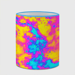 Кружка 3D Яркая абстракция космических красок, цвет: 3D-небесно-голубой кант — фото 2