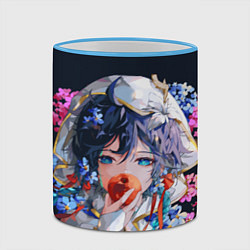 Кружка 3D Venti gi ест яблоко Genshin impact Геншин Импакт, цвет: 3D-небесно-голубой кант — фото 2