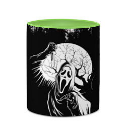 Кружка 3D Крик Хэллоуин Хоррор Scream Halloween, цвет: 3D-белый + светло-зеленый — фото 2