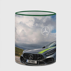 Кружка 3D Mercedes V8 Biturbo Racing Team AMG, цвет: 3D-зеленый кант — фото 2
