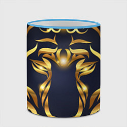 Кружка 3D Золотой символ года Тигр, цвет: 3D-небесно-голубой кант — фото 2