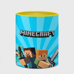 Кружка 3D МАЙНКРАФТ ГЕРОИ ИГРЫ MINECRAFT, цвет: 3D-белый + желтый — фото 2