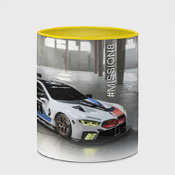 Кружка 3D BMW Motorsport Mission 8, цвет: 3D-белый + желтый — фото 2