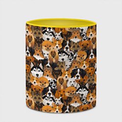 Кружка 3D Разные Собаки, цвет: 3D-белый + желтый — фото 2