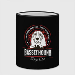 Кружка 3D Бассет Хаунд Basset Hound, цвет: 3D-черный кант — фото 2