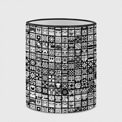 Кружка 3D Geometry Dash: BW Pattern, цвет: 3D-черный кант — фото 2