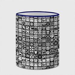 Кружка 3D Geometry Dash: BW Pattern, цвет: 3D-синий кант — фото 2