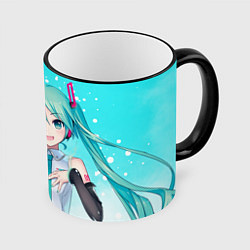 Кружка 3D Hatsune Miku, Мику Хацунэ, цвет: 3D-черный кант