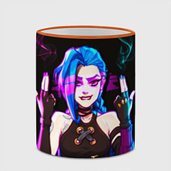 Кружка 3D Джинкс стреляет вверх Лига легенд Аркейн, цвет: 3D-оранжевый кант — фото 2