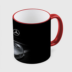 Кружка 3D Mercedes-Benz motorsport black, цвет: 3D-красный кант