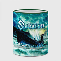 Кружка 3D World War Live: Battle of the Baltic Sea - Sabaton, цвет: 3D-зеленый кант — фото 2