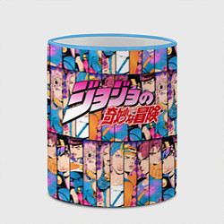 Кружка 3D JOJOS BIZARRE ADVENTURE HEROES ЦВЕТНОЙ, цвет: 3D-небесно-голубой кант — фото 2