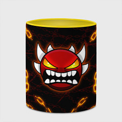Кружка 3D Geometry Dash: Fire Chains, цвет: 3D-белый + желтый — фото 2