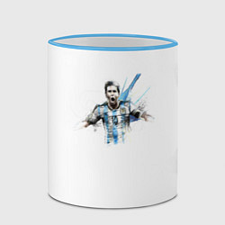 Кружка 3D Messi Argentina Team, цвет: 3D-небесно-голубой кант — фото 2