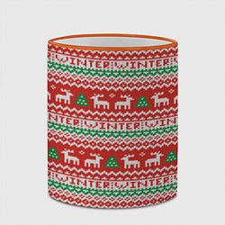 Кружка 3D Deer Christmas Pattern, цвет: 3D-оранжевый кант — фото 2