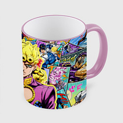 Кружка 3D JoJos Bizarre Adventure - Джорно Джованна, цвет: 3D-розовый кант