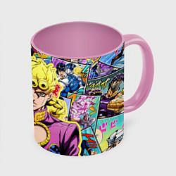 Кружка 3D JoJos Bizarre Adventure - Джорно Джованна, цвет: 3D-белый + розовый