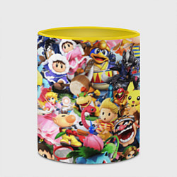 Кружка 3D SUPER SMASH BROS ГЕРОИ ИГРЫ, цвет: 3D-белый + желтый — фото 2