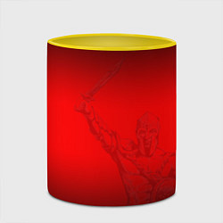 Кружка 3D Спартак Гладиатор Red Theme, цвет: 3D-белый + желтый — фото 2