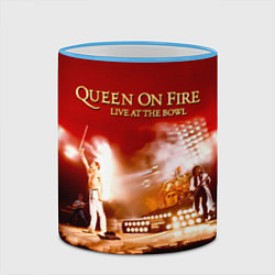 Кружка 3D Queen on Fire - Live at the Bowl, цвет: 3D-небесно-голубой кант — фото 2