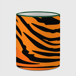Кружка 3D Шкура шерсть тигра, цвет: 3D-зеленый кант — фото 2