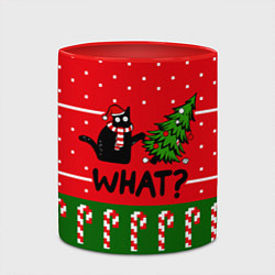 Кружка 3D WHAT КОТИК CAT, цвет: 3D-белый + красный — фото 2