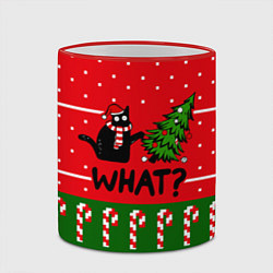 Кружка 3D WHAT КОТИК CAT, цвет: 3D-красный кант — фото 2