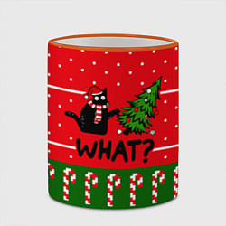 Кружка 3D WHAT КОТИК CAT, цвет: 3D-оранжевый кант — фото 2