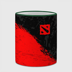 Кружка 3D DOTA 2 RED LOGO, БРЫЗГИ КРАСОК, цвет: 3D-зеленый кант — фото 2