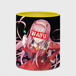 Кружка 3D 02, ZERO TWO, DARLING IN THE FRANXX, цвет: 3D-белый + желтый — фото 2