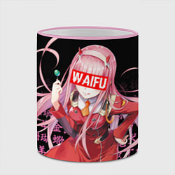 Кружка 3D 02, ZERO TWO, DARLING IN THE FRANXX, цвет: 3D-розовый кант — фото 2