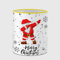 Кружка 3D Santa Dabbing идет снег, цвет: 3D-желтый кант — фото 2