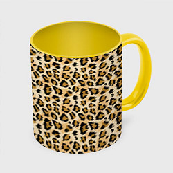 Кружка 3D Пятна Дикого Леопарда, цвет: 3D-белый + желтый