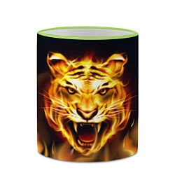 Кружка 3D Тигр В Пламени, цвет: 3D-светло-зеленый кант — фото 2