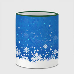 Кружка 3D Снежинки - С Новым Годом, цвет: 3D-зеленый кант — фото 2