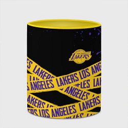 Кружка 3D LAKERS LOGO БРЫЗГИ КРАСОК, цвет: 3D-белый + желтый — фото 2