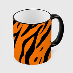 Кружка 3D Текстура тиграtiger, цвет: 3D-черный кант