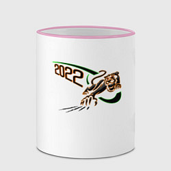Кружка 3D Тигр с когтями Символ 2022 года, цвет: 3D-розовый кант — фото 2