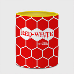 Кружка 3D Красно-Белая Сила, цвет: 3D-белый + желтый — фото 2