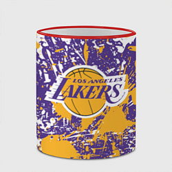 Кружка 3D LAKERS ФИРМЕННЫЕ ЦВЕТА БРЫЗГИ КРАСОК LA, цвет: 3D-красный кант — фото 2