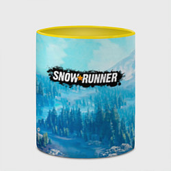 Кружка 3D SnowRunner СноуРаннер логотип, цвет: 3D-белый + желтый — фото 2