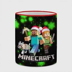 Кружка 3D НОВОГОДНИЙ MINECRAFT ГЕРОИ ИГРЫ, цвет: 3D-красный кант — фото 2