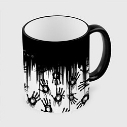 Кружка 3D Death Stranding Отпечаток ладони, цвет: 3D-черный кант