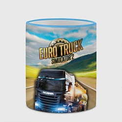Кружка 3D Euro Truck Simulator, цвет: 3D-небесно-голубой кант — фото 2