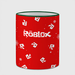 Кружка 3D НОВОГОДНИЙ СВИТЕР ROBLOX РОБЛОКС НОВЫЙ ГОД 2022, цвет: 3D-зеленый кант — фото 2
