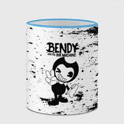 Кружка 3D Bendy and the ink machine - Black & White, цвет: 3D-небесно-голубой кант — фото 2